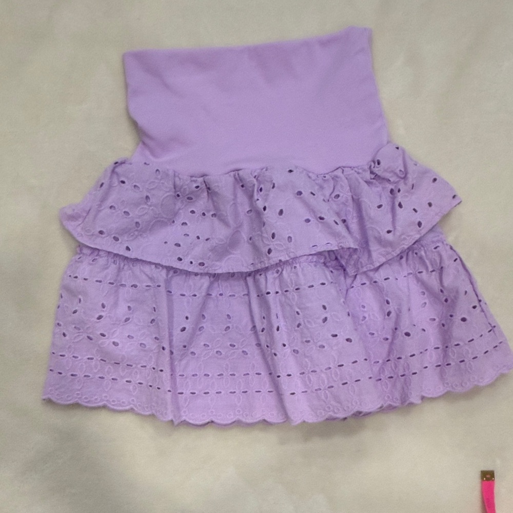 Zara Lavender Eyelet Ruffle Skirt